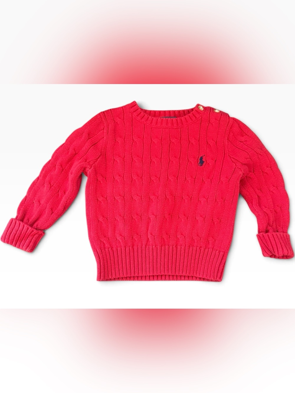 Baby boys Polo by Ralph Lauren red ribbed polo sweater. EUC Size 18 months